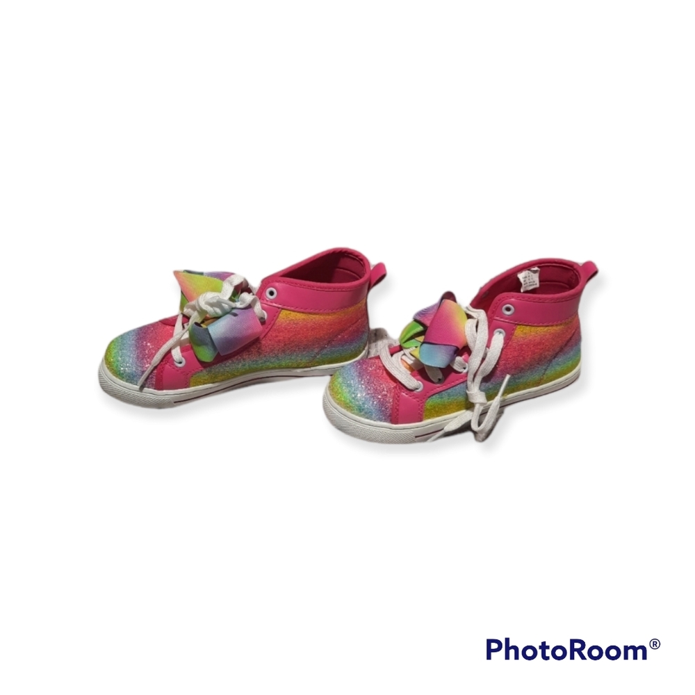 Skechers Jojo Siwa Girls Sneakers HighTop Glitter‎ Rainbow Tye Dye Size 3